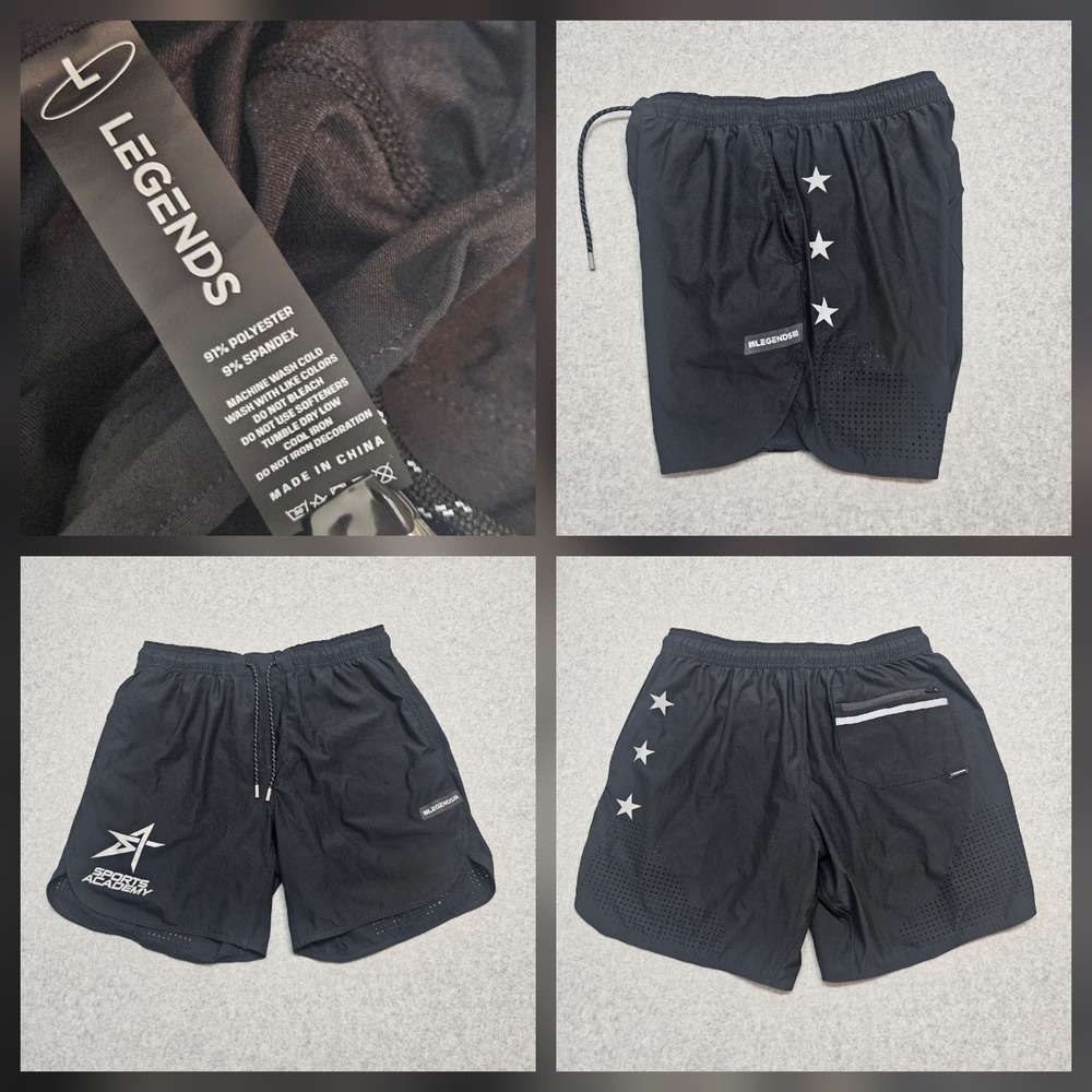 Legends Shorts Mens L Black Luka  7" Inseam Sport Academy